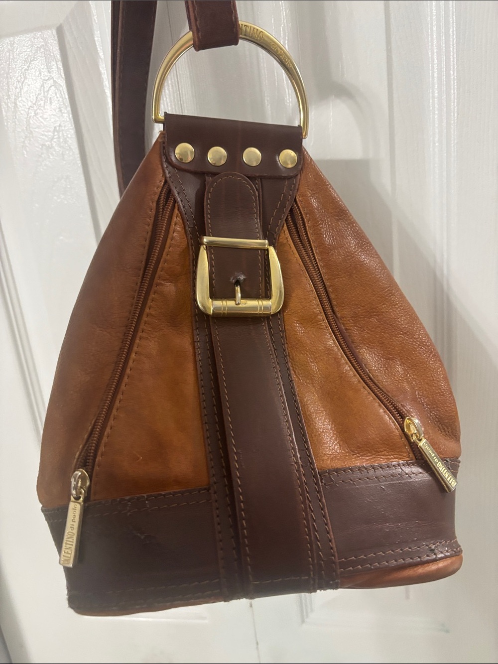 Valentino Di Paolo Leather Bucket Backpack